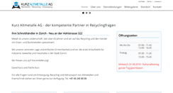Desktop Screenshot of kurz-altmetalle.ch