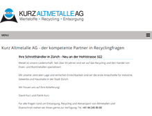 Tablet Screenshot of kurz-altmetalle.ch
